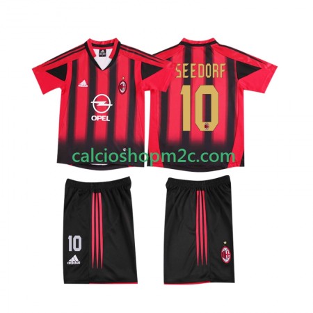 AC Milan SEEDORF 10 2004 Retro Bambino Maglia Prima 2005 Manica Corta
